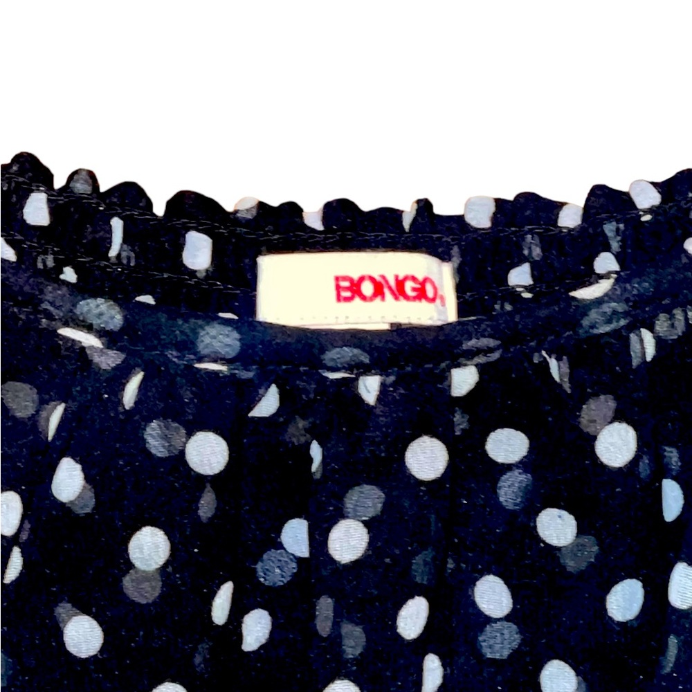 Women’s BONGO Sheer Layered Spaghetti Strap Tank Top Black W/ Polka Dots Medium - Picture 3 of 12